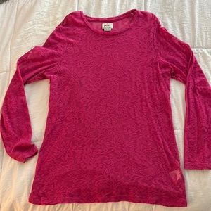 Ariat Hot Pink Long Sleeve Laced Top - XXL
